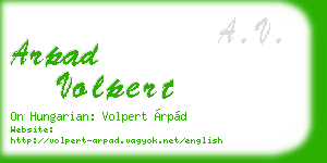 arpad volpert business card